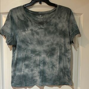 American Eagle Outfitters Women's Tie-Dye Top - Dark Gray